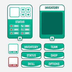 set of game menu selection for rpg and adventure vector image