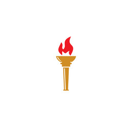 Torch icon on background for graphic and web vector