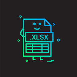 computer xlsx file format type icon design vector image