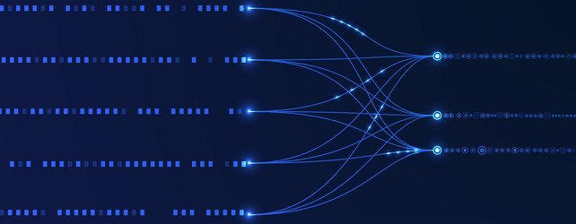 data technology and machine learning neural flow vector image