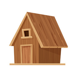 forest hut wooden house or cottage in cartoon vector