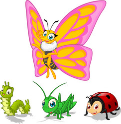 Zippy Insect Insect cartoon character pack two Royalty Free Vector Image