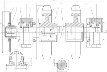 Machine-building drawings on a white background vector