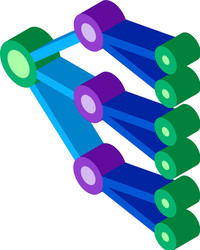 neural network isometric icon vector