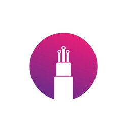 3d isometric flat icon of fiber sources Royalty Free Vector