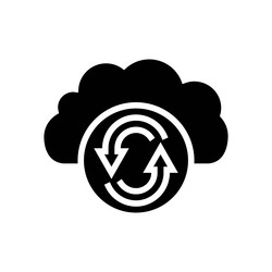 data synchronization cloud computing glyph icon vector image
