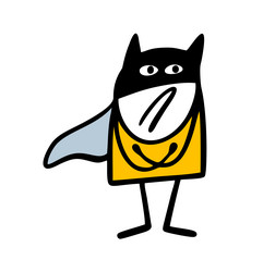 disgruntled comic book superhero in a black mask vector