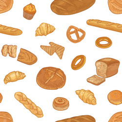 elegant seamless pattern with different types vector image