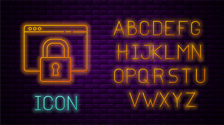 glowing neon line secure your site with https ssl vector image