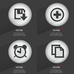set of trendy buttons icons with long shadow vector image