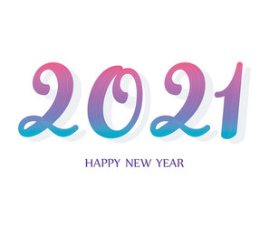2021 happy new year gradient with shadows numbers vector