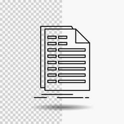 Bill excel file invoice statement line icon vector