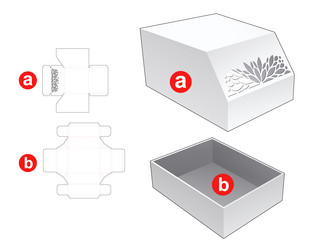 Packaging rectangle box die cut template design Vector Image