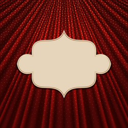 frame on a textile red background vector image