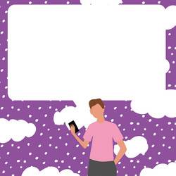 presenter with conversation bubble showing new vector image