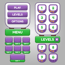 set of game menu selection for rpg and adventure vector image