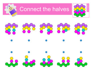 Child's Logic Puzzle Game - Shape Matching vector