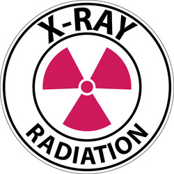 Notice sign x-ray radiation on white background Vector Image