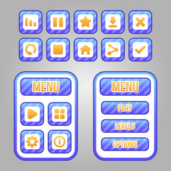 set of game menu selection for rpg and adventure vector image