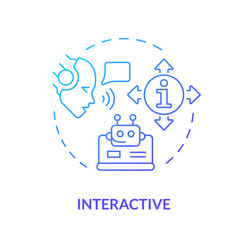 thin line simple gradient interactive icon concept vector image