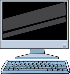All-in-One Computer with Keyboard vector