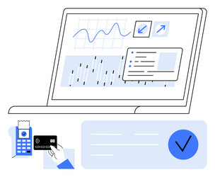 digital transaction processing with data analysis vector image
