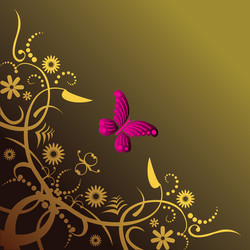 Floral butterfly vector