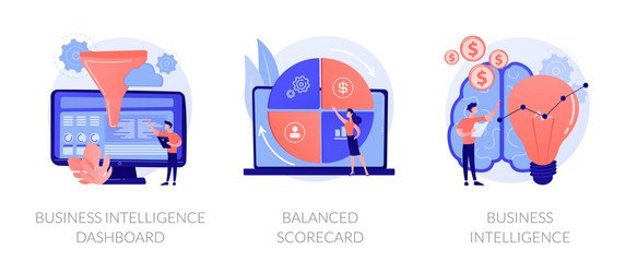 Performance metrics concept metaphors vector