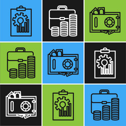 set line clipboard with graph chart safe vector image
