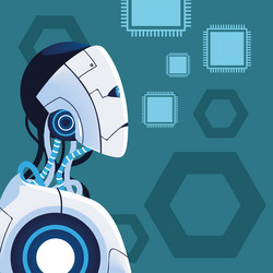 Futurist artificial intelligence robot Royalty Free Vector