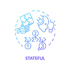 thin line simple gradient stateful icon concept vector image
