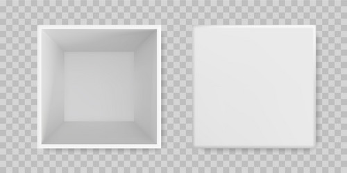 white box open mock up 3d model top view isolated vector image