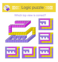 3D Logic Puzzle - Top View Challenge vector