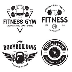 Monochrome Fitness Labels & Badges Vector Image