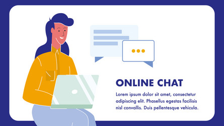 Online chat web banner with text space vector