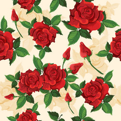 Red Roses Seamless Pattern Vector Image