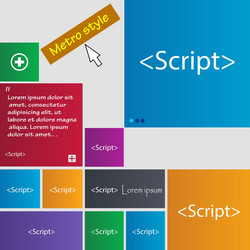 script sign icon javascript code symbol set vector image