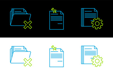 set line document settings with gears delete vector image