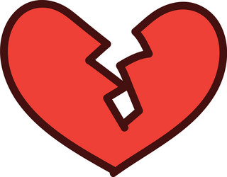 broken heart icon divorce end of love symbol vector