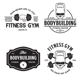Monochrome Fitness Labels & Badges Vector Image