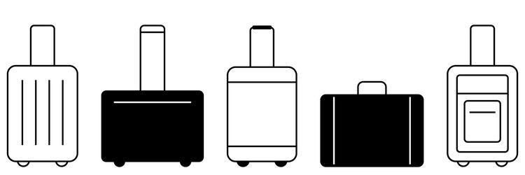 Set of suitcase icons travel concept vector