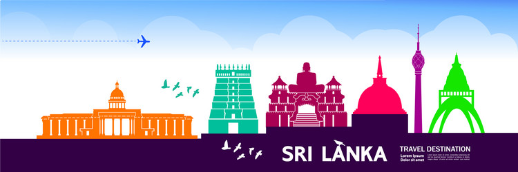 sri lanka travel destination vector