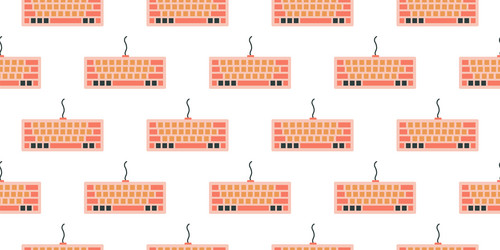 computer wired keyboard pattern seamless print vector image