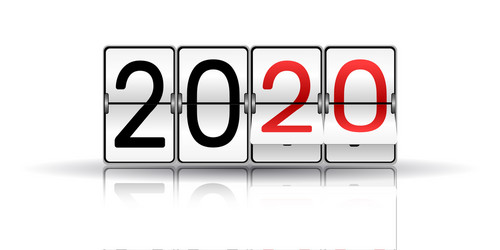 flip countdown timer with number year vector image