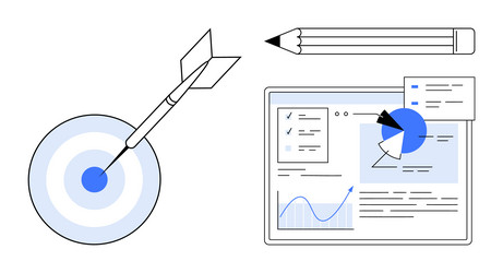 precision targeting data analysis and creative vector image