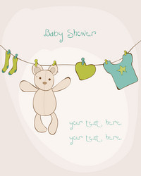 Cute Baby Shower Card - Text Area Vector Image