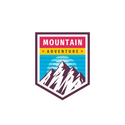 mountain adventure - concept logo badge Vector Image