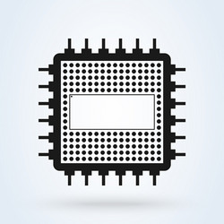 Processor chip cpu microprocessor modern icon vector