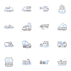 tech gadgets line icons collection smartph vector