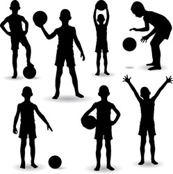 Basketball Silhouettes - Sport Action Vector Image